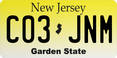 NJ license plate C03JNM