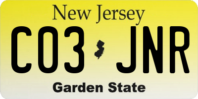 NJ license plate C03JNR