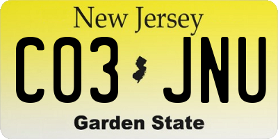 NJ license plate C03JNU