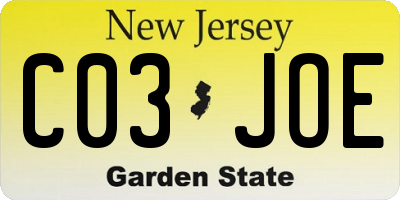 NJ license plate C03JOE