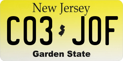 NJ license plate C03JOF