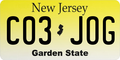 NJ license plate C03JOG