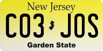 NJ license plate C03JOS