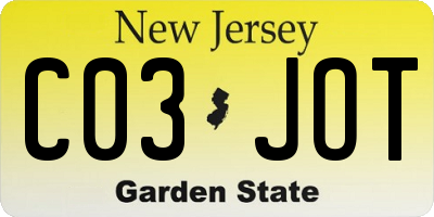 NJ license plate C03JOT