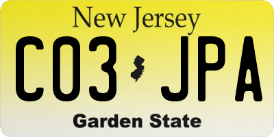 NJ license plate C03JPA