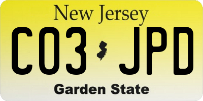 NJ license plate C03JPD