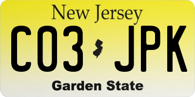 NJ license plate C03JPK