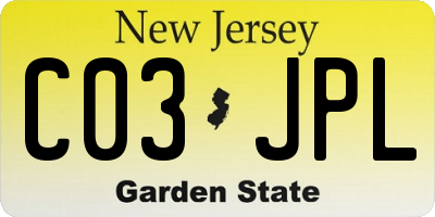 NJ license plate C03JPL