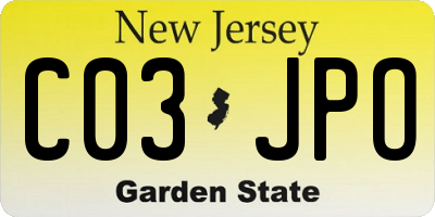 NJ license plate C03JPO