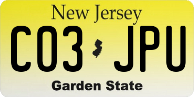 NJ license plate C03JPU