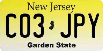 NJ license plate C03JPY