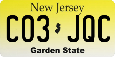 NJ license plate C03JQC