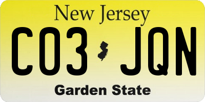 NJ license plate C03JQN