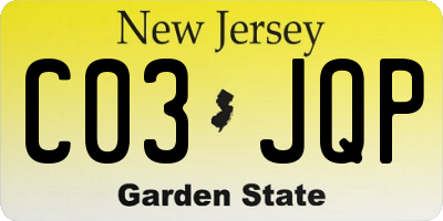 NJ license plate C03JQP