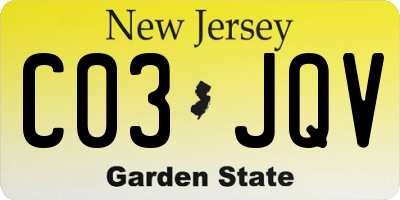 NJ license plate C03JQV