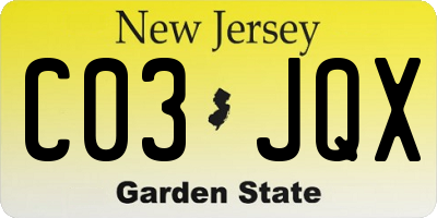 NJ license plate C03JQX