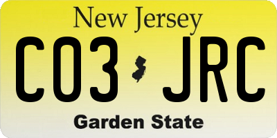 NJ license plate C03JRC