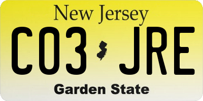 NJ license plate C03JRE
