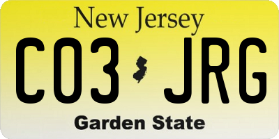 NJ license plate C03JRG