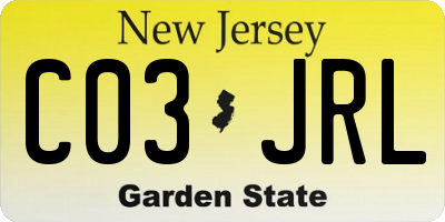 NJ license plate C03JRL