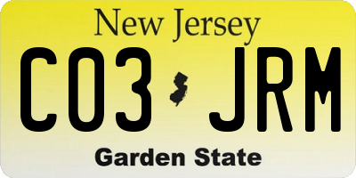 NJ license plate C03JRM
