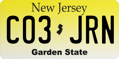 NJ license plate C03JRN