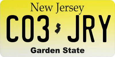 NJ license plate C03JRY
