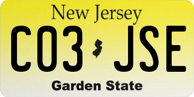 NJ license plate C03JSE