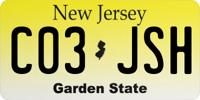 NJ license plate C03JSH
