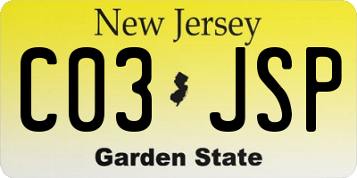 NJ license plate C03JSP