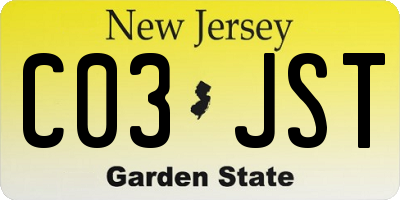 NJ license plate C03JST