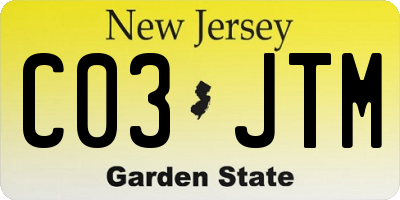 NJ license plate C03JTM