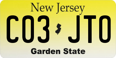 NJ license plate C03JTO