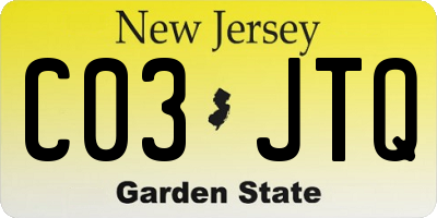 NJ license plate C03JTQ