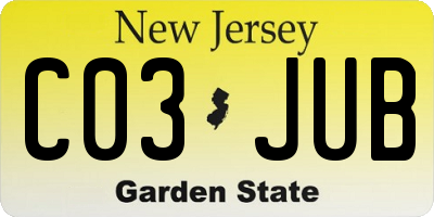 NJ license plate C03JUB