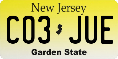 NJ license plate C03JUE