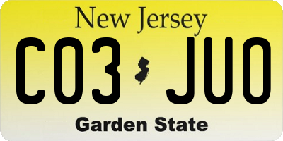 NJ license plate C03JUO