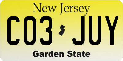 NJ license plate C03JUY
