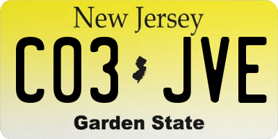 NJ license plate C03JVE