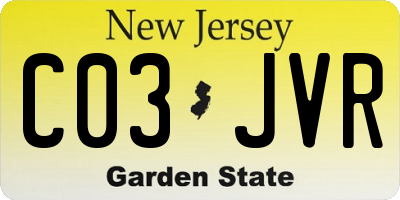 NJ license plate C03JVR