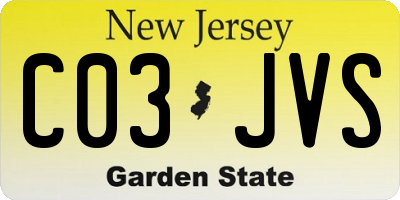 NJ license plate C03JVS