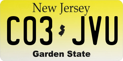 NJ license plate C03JVU