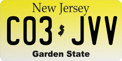 NJ license plate C03JVV