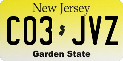 NJ license plate C03JVZ