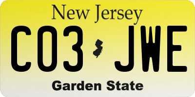 NJ license plate C03JWE
