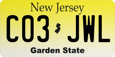 NJ license plate C03JWL