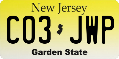 NJ license plate C03JWP