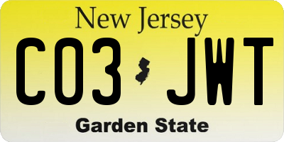 NJ license plate C03JWT