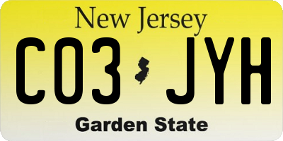 NJ license plate C03JYH