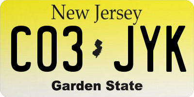 NJ license plate C03JYK